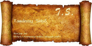Tamássy Sebő névjegykártya